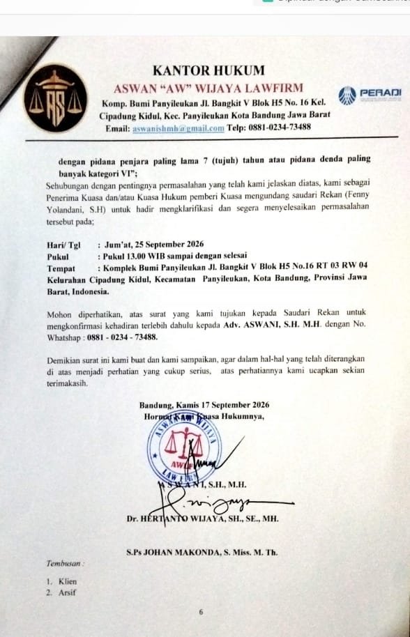 Keluarga Besar Ahli Waris Rd. Djoemena Layangkan Somasi, Minta Keterbukaan dan Pertanggungjawaban